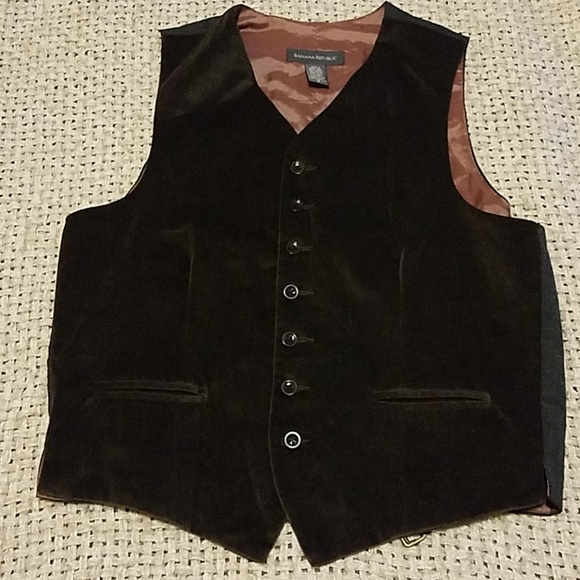 Banana Republic Velvet Chocolate Brown Vest M - Picture 2 of 4